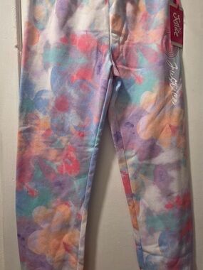 Justice Girls Tie Dye Joggers Sweatpants Pink Purple White Size M (10) New